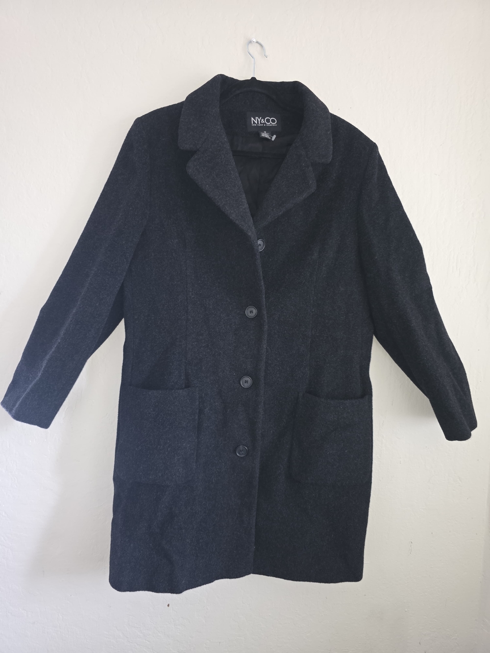 NY & Co Black Wool-Blend Women's Coat